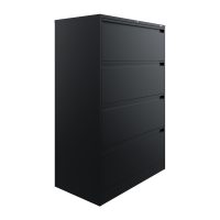 black 4 drawer lateral filing cabinet