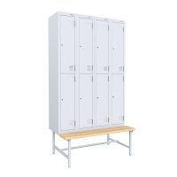 white locker 2 tier bench