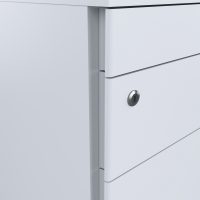 white mobile caddy lock