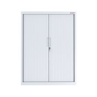 white tambour cabinet