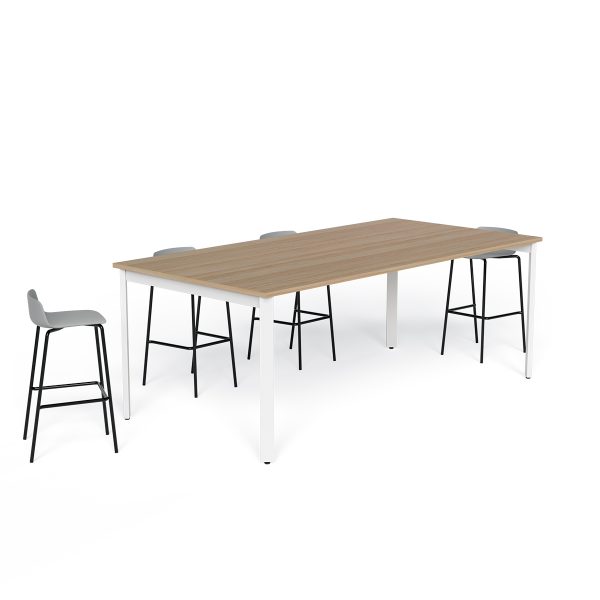 QUAD45-BENCH TABLE-WHITE FRAME-1200W-NATURAL OAK TOP-2